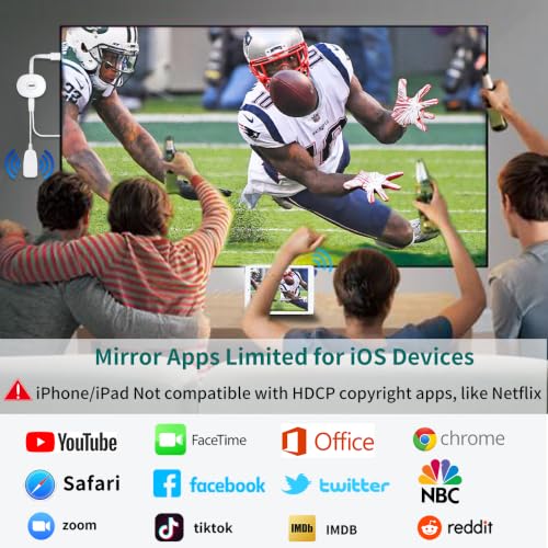Image of 4K Wireless HDMI Display Dongle Adapter 1080P, WiFi Casting Movies, Shows Receiver for i-Phone, i-Pad, iOS, Android, Tablet, Laptop, Windows to HDTV /Monitor /Projector, Support Miracast Air Play, White