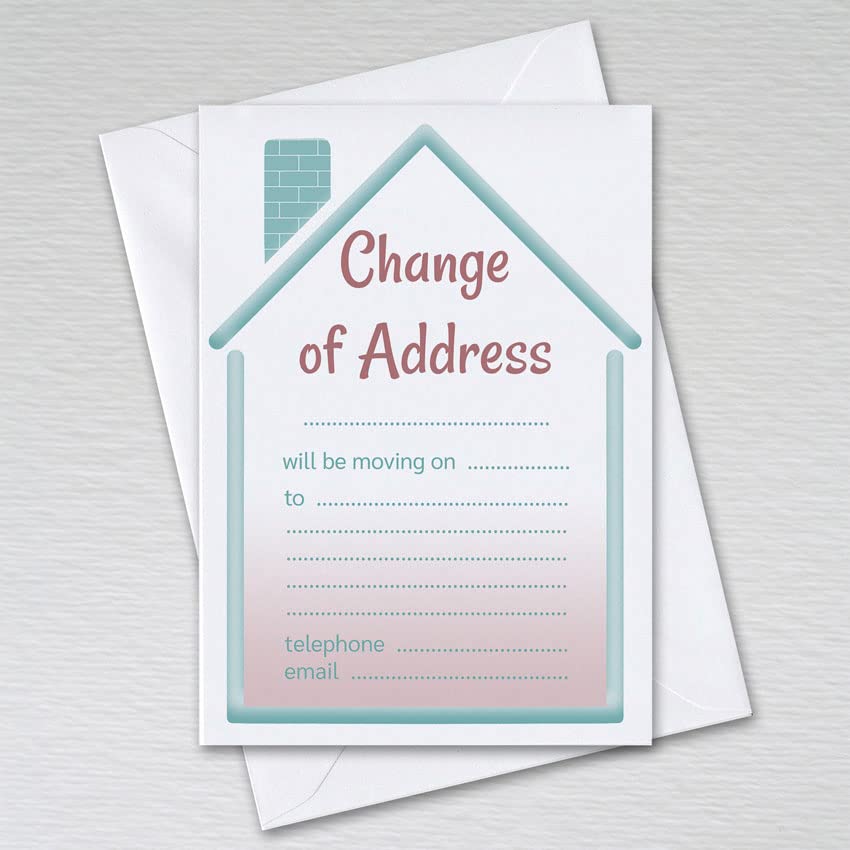 Pack of 20 Change of Address Cards with Envelopes - A6 Non-folded