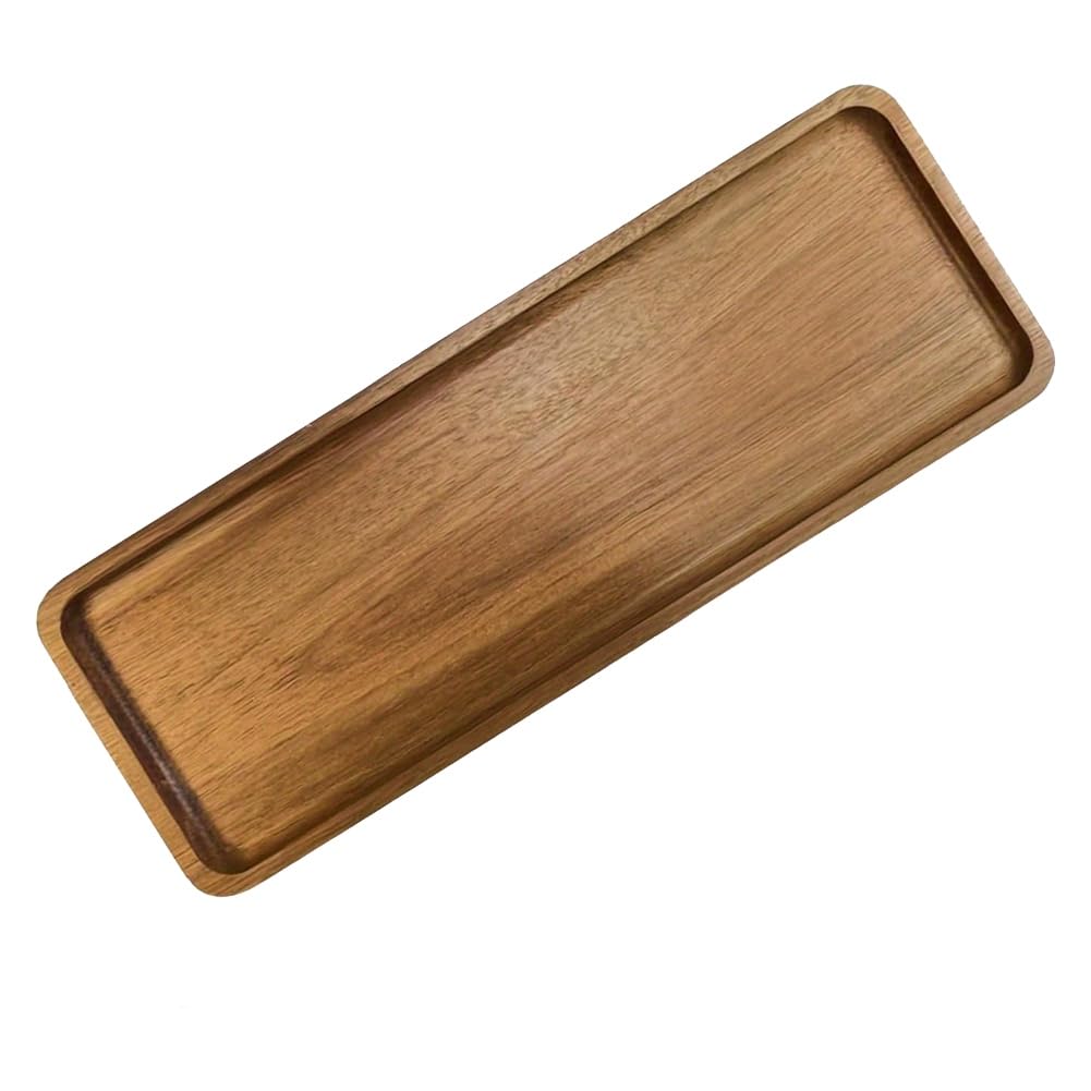 CTRLZS Small Wooden Tray for Display - Elegant Walnut Wood Serving Platter for Tea, Coffee, Snacks, Sushi, and Appetizers