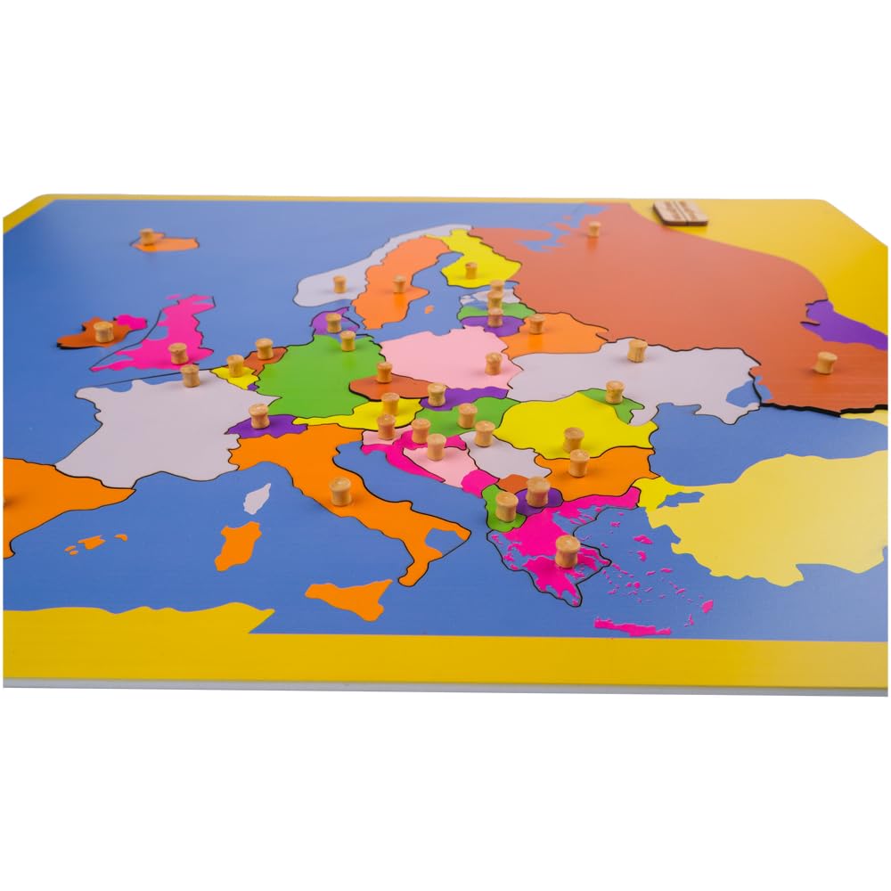 Montessori Geography Material- Board Puzzle Map of Europe