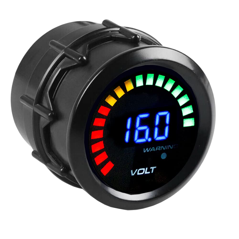 ETOPARS Moteur Voiture Auto Numérique 2 Pouces 52mm Kit de Jauge de Tension Volt Indicateur Affichage Lumineux Lentille de Teinte Fumée