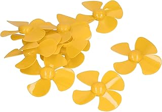 10Pcs 100mm 4 Blades Propeller ABS 100mm Power Plant Driveline Systems Propellers with 2mm Hole DIY Boat Propellers (Yellow)