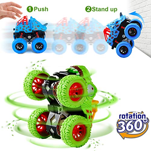 LODBY Dinosaur Toys for 2 3 4 5 Year Old Boys - Monster Truck Toys for Toddlers Boys Ages 2-4-6 - Push and Go Cars Dinosaur Toys for Kids 3-5 Year Old Boy Christmas Birthday Gifts by LODBY - Image 5