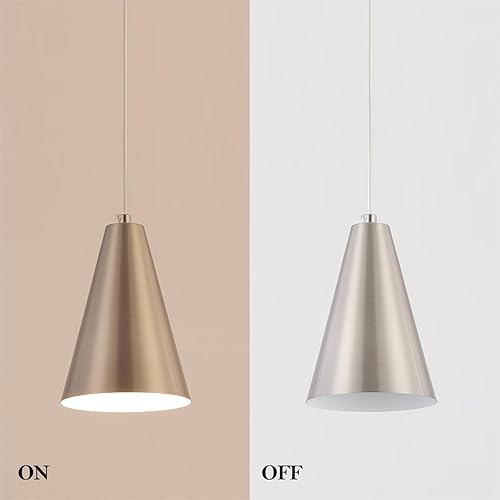 Miniatura 7 de Lámpara colgante enchufable de níquel cepillado, luces colgantes con cable de enchufe, interruptor de encendidoapagado, mini luces colgantes