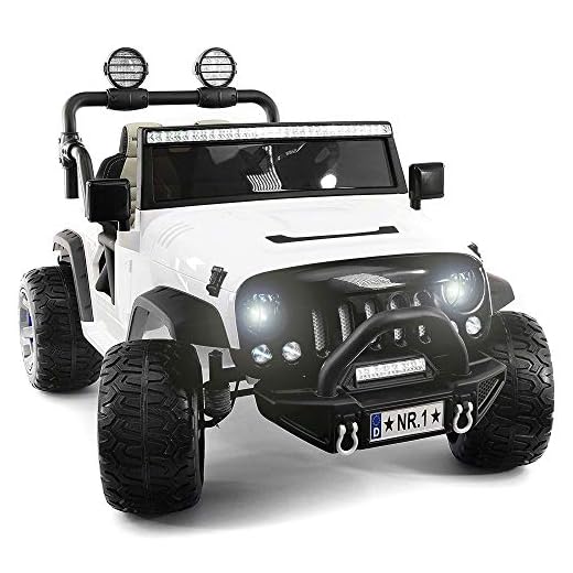 Two (2) Seater Ride On Kids Car Truck w/Remote | Large 12V Battery Licensed Kid Car to Drive 3 Speeds, Leather Seat, MP3 Music by Bluetooth, FM Radio, Rubber Tires