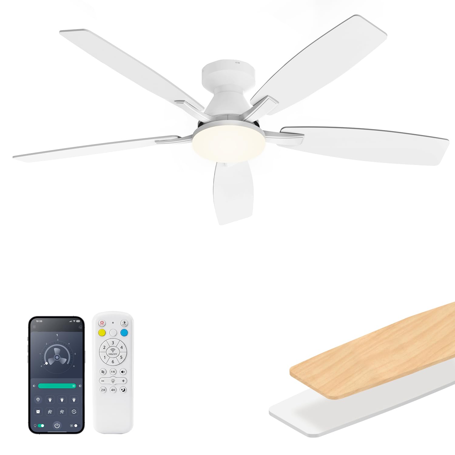 FancyMay 52 Inch Smart Ceiling Fan