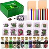 Witchcraft Supplies Kit for Wiccan Spells, JEMESI 50 Pack Witchcraft Kit Tool for Beginner, Crystal,