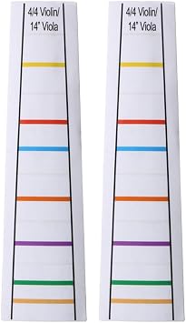 2 Sheets Transparent 4/4 Violin Fiddle Finger Guide Fingerboard Stickers 14 Inch Viola Finger Position Markers Fret Beginners Fingering Decal for Practice Beginners