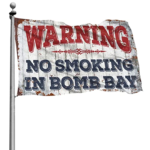 Drapeau No Smoking In Bomb Bay Vintage 152x244 cm pour déco chambre ado