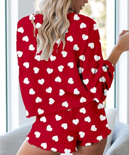 Image of Roshop Halloween Pajama Women's Pumpkin Matching Top & Shorts Loungewear Set