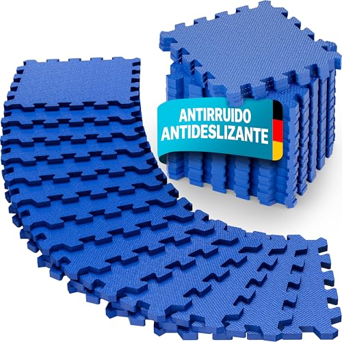 MONZANA® Esterillas Fitness Puzzle Set Goma EVA Protección Suelo Tatami Yoga Máquinas Piscina Deporte Gimnasio Alfombrilla Expandible Aislamiento Térmico Acústico 45x45cm 1,62m² Azul