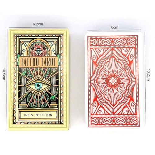 Image of AYME Tattoo Tarot 78 Tarot Cards Tattoo Tarot Ink & Intuition Cards Beautifully Ilustrated Set Of Featuring Vintage Tattoo Deck Tarot Game (Style 37)