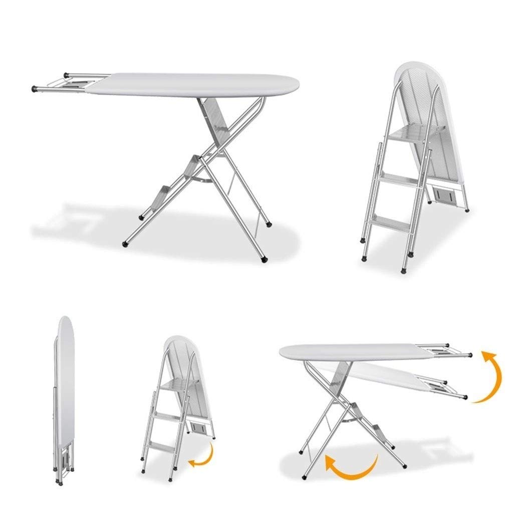 Tabla De Planchar Plegable, Tabla De Planchar De Soporte De Metal Escalera De Tabla De Planchar De Doble Propósito con Cojinete De Carga Alta, Adecuada para Tablas De Planchar Interiores (Co