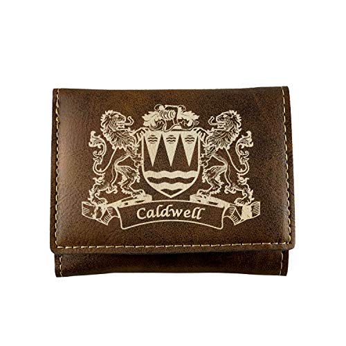 Caldwell Irish Coat of Arms Rustic Leather Wallet