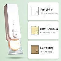 Vista 5 de Mini sellador de bolsas 2 en 1, sellador de bolsas de chips recargable USB C, sellador térmico de bolsas 2 en 1, sellador y cortador de bolsas