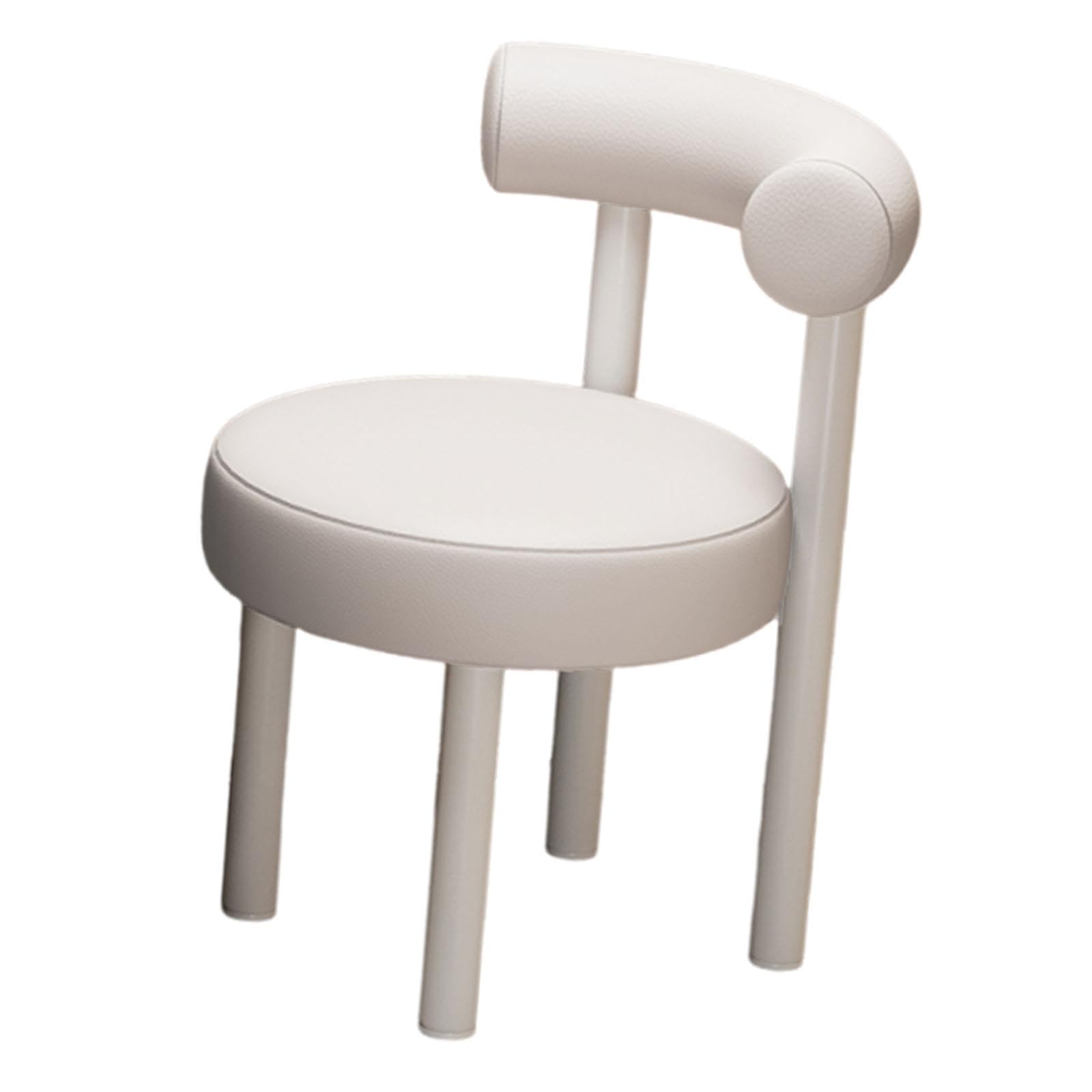 Vanity Chair Modern with Backrest Comfortable for Dorm Living Room Apartment White Leg-image-47