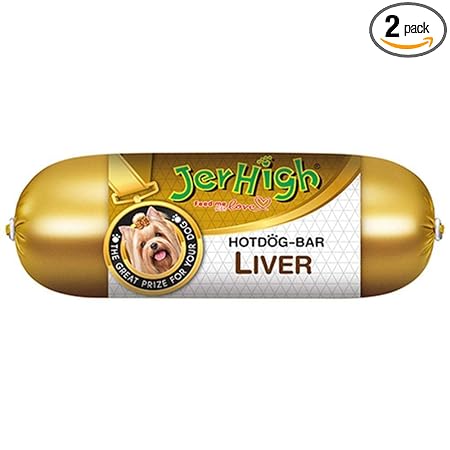 JerHigh Hotdog-Bar Dog Treat - Liver - 150g Each - Pack of 2