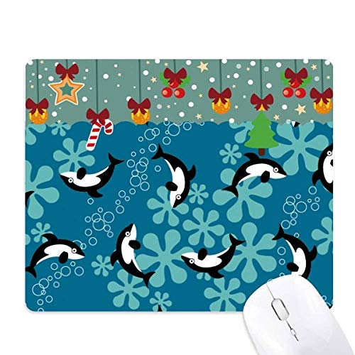 Tapis de souris dauphins baleines bleues en caoutchouc anti-glisse bureau