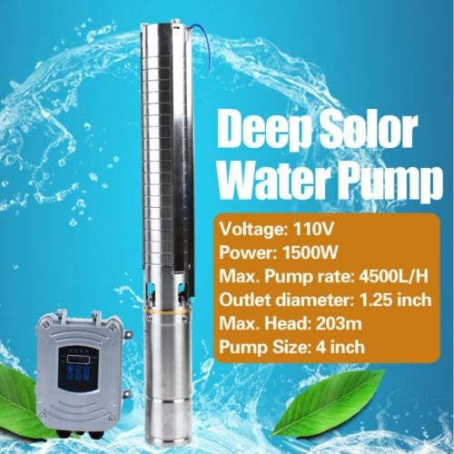 Miniatura 4 de Industries Bomba sumergible para pozo profundo, 110-150V60-90V, acero inoxidable, 4"3", bomba de agua solar (bomba de 4 pulgadas (1500 W 110-150 V