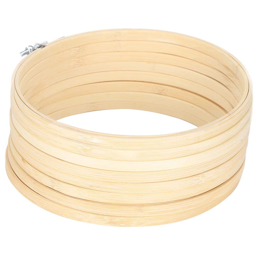 Lot 10 Cercles à Broder Bambou 20 Cm – Réglables, Bois Naturel, Idéal Broderie & Couture DIY