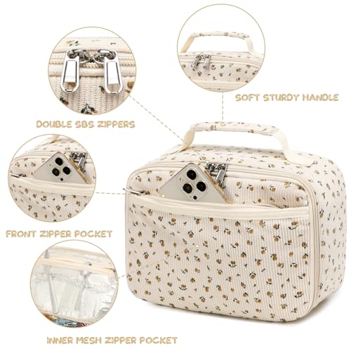 Image of Lunch Bags for Kids Girls Insulated Lunch Boxes Corduroy Cooler Toddler Lunch Tote Bag Thermo Picnic Bag for School Children