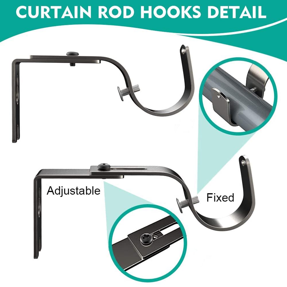 Lot de 4 supports de tringle à rideaux réglables pour tringle de 3,8 cm