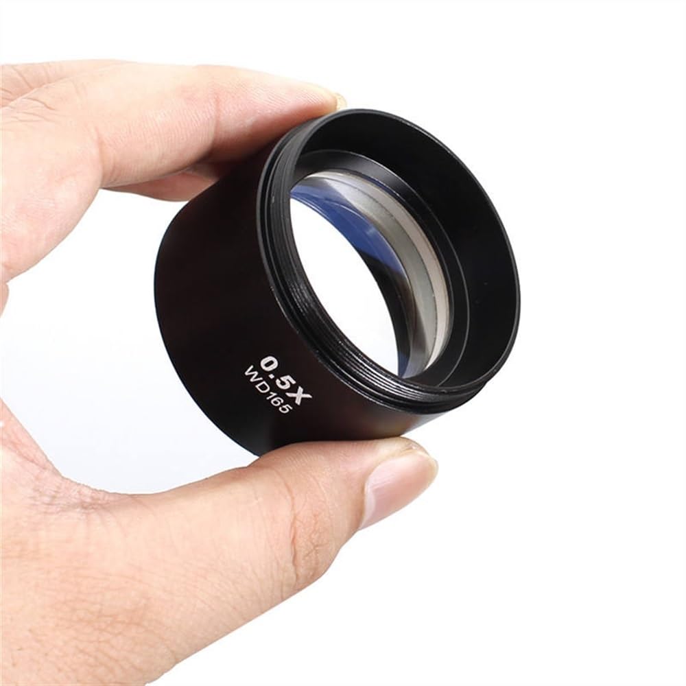 Microscope WD165 0.5X Stereo Microscope Auxiliary Objective Lens Barlow Lens with 1-7/8 Inch(M48Mm) Mounting Thread