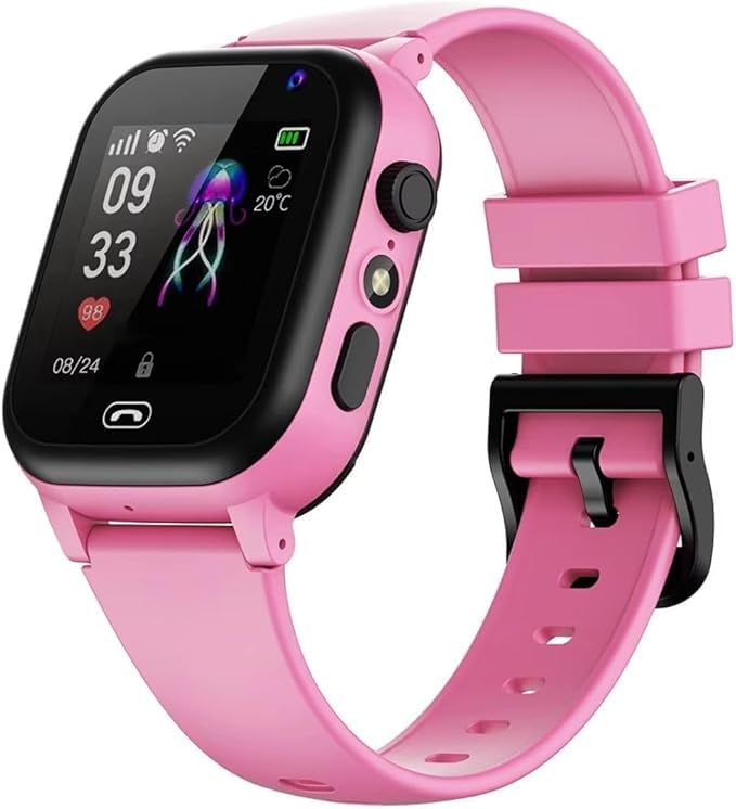 Kids Multifunction Smart Watch 1.44 inch Display GPS Waterproof Anti-Lost Multi-Language Support Gift for Girls and Boys pink