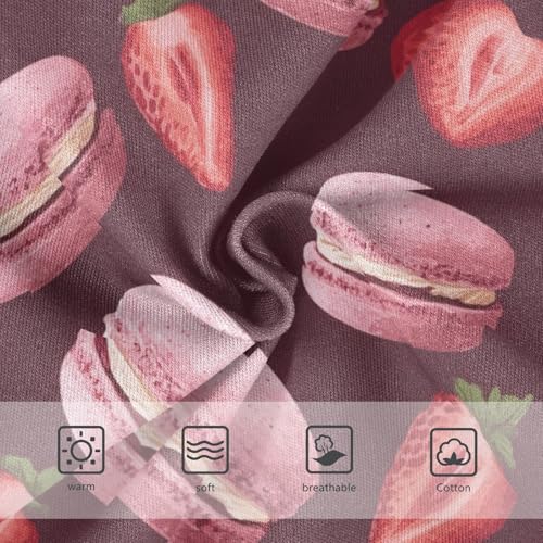 Wusikd Pink Macarons Strawberries Girls' Underwear Cotton Maroon Girls Briefs Soft Toddler Underwear 2T3