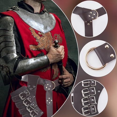 Image of GORGECRAFT Medieval Sword Holder Faux Leather Sheath Frog Waist Belt Retro Renaissance Adjustable Black Belt Sword Dagge