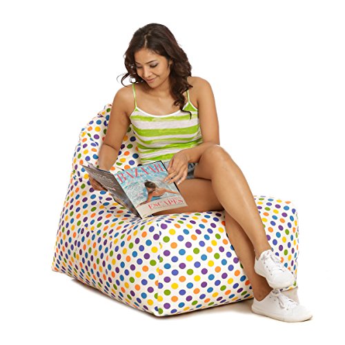 Image of Style Homez Hackey Cotton Canvas Polka Dots Printed Bean Bag XXL XXL Size Filled with Beans Fillers