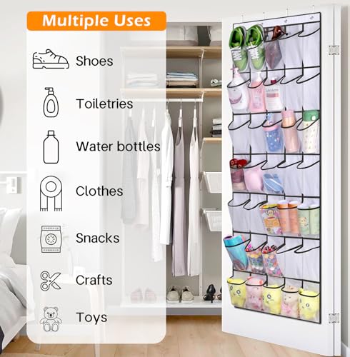 Misslo SPJ-187WH-35 Large Pockets Over The Door Shoe Organizer Sturdy Oxford Fabric Hanging Shoe Rack thumb #4