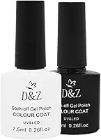kit esmalte em gel uv led d&z branco e preto