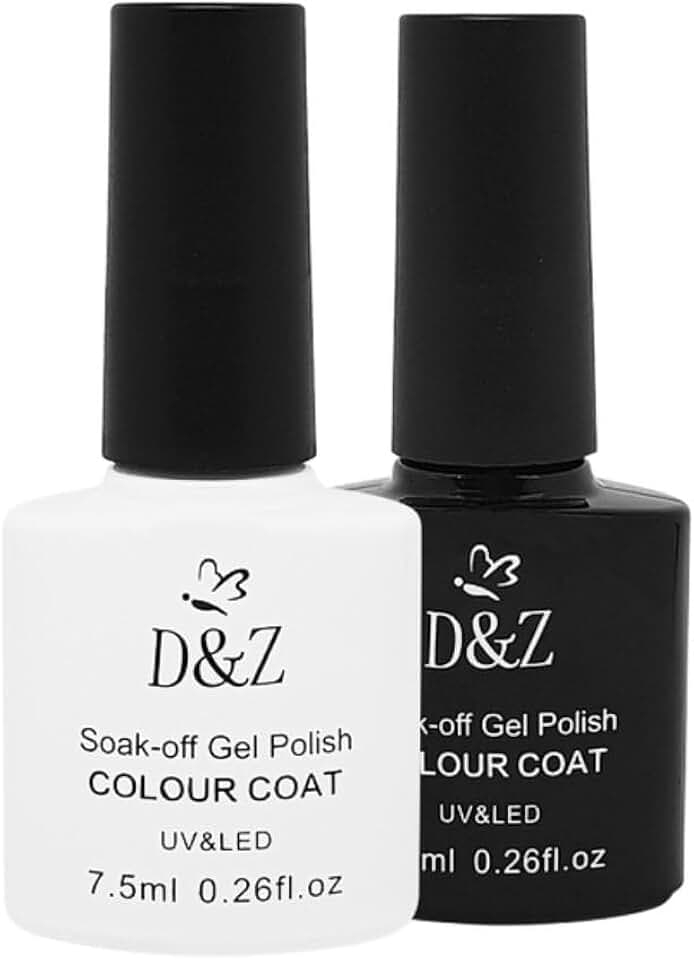kit esmalte em gel uv led d&z branco e preto
