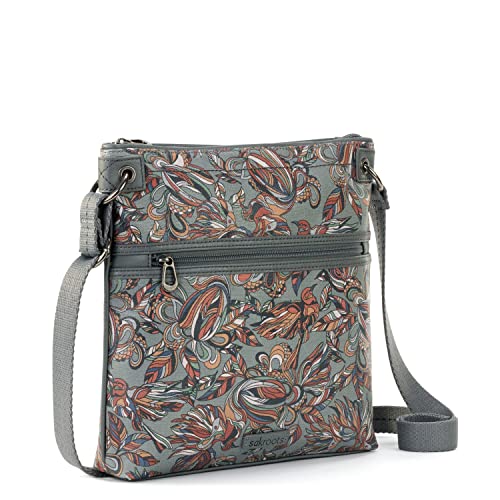 Sakroots Flat Cross Body, Grey Treehouse2