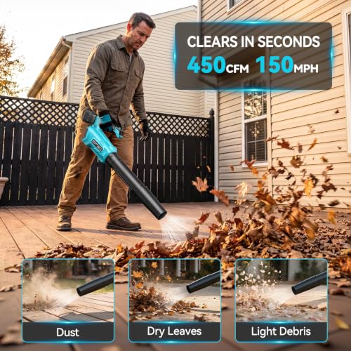 VERVEWAVE Leaf Blower Cordless with Battery & Charger 20V Handheld - Image 2