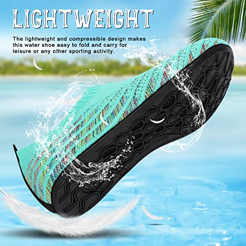 Image of ANLUKE Water Shoes for Women Men Quick-Dry Swim Shoes for Pool & Beach | Breathable knit upper with a flexible barefoot feel; ideal for pool, beach, swim, yoga or slippers.