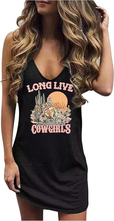 Image of Live Simple Coconut Tree Sleeveless Dress Sunshine Sand Beach Women's Summer Casual V Neck Mini Dress