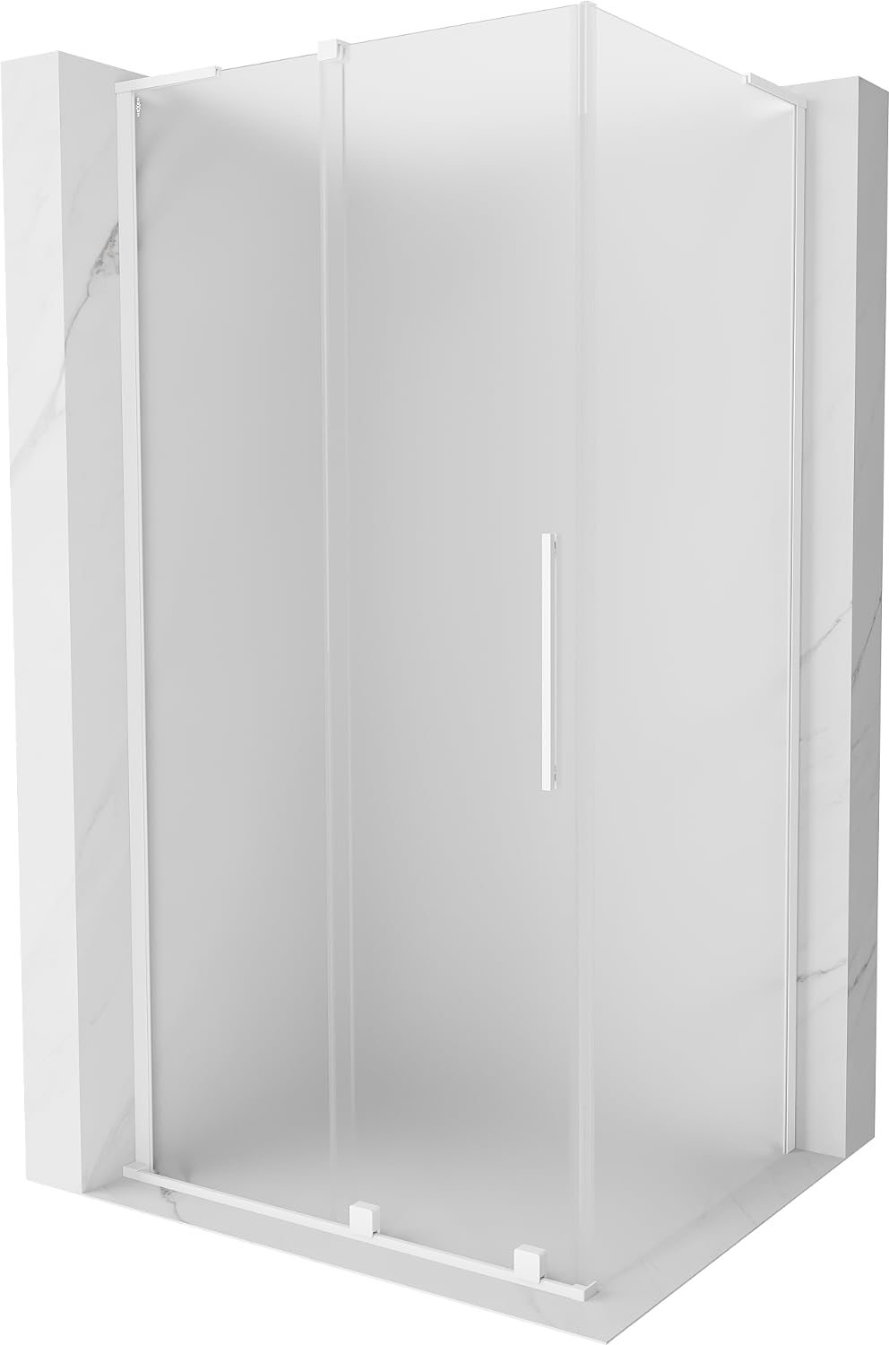 Mexen - Velar L - Box doccia estensibile 120 x 90 cm, colore grigio, bianco