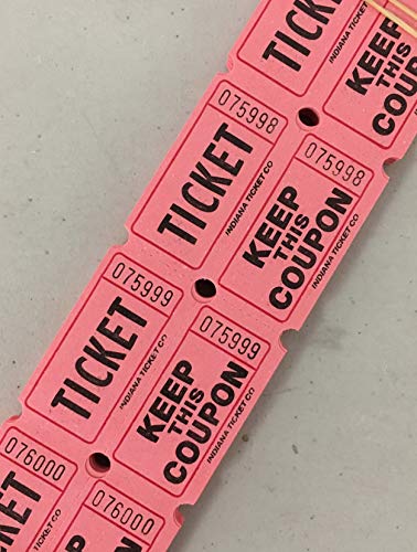 Tickets de caisse double bourse rose 50/50 carnet de tombola et reçu de comptoir