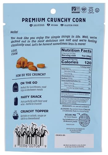 Love Corn 0855596007069 Sea Salt 4Oz X 1 Bag - Delicious Crunchy Corn - Healthy Family Snacks - Gluten Free, Kosher, Non-Gmo - Alternative For Chips, Nuts thumb #1