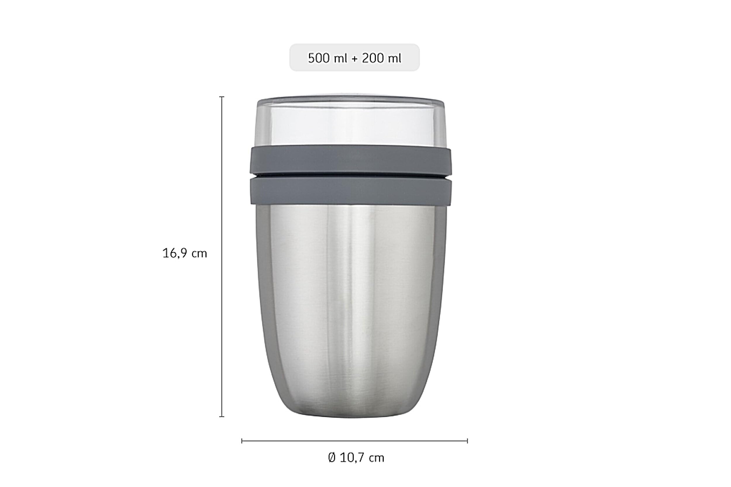 Mepal - Isolierter Lunchpot Ellipse - Thermo Lunchpot - Praktischer Joghurtbecher & Suppenbecher zum Mitnehmen 6-8 Stunden heiß & 12 Stunden kalt - 500 ml - Nordic Denim