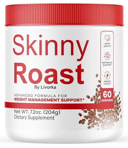 Skinny Roast - Skinny Roast Coffee Advanced Formula Official SkinnyRoast Organic Powder Supplement Support Healthy Lifestyle - Premium Natural Formula 60 Servings for 1 Month
