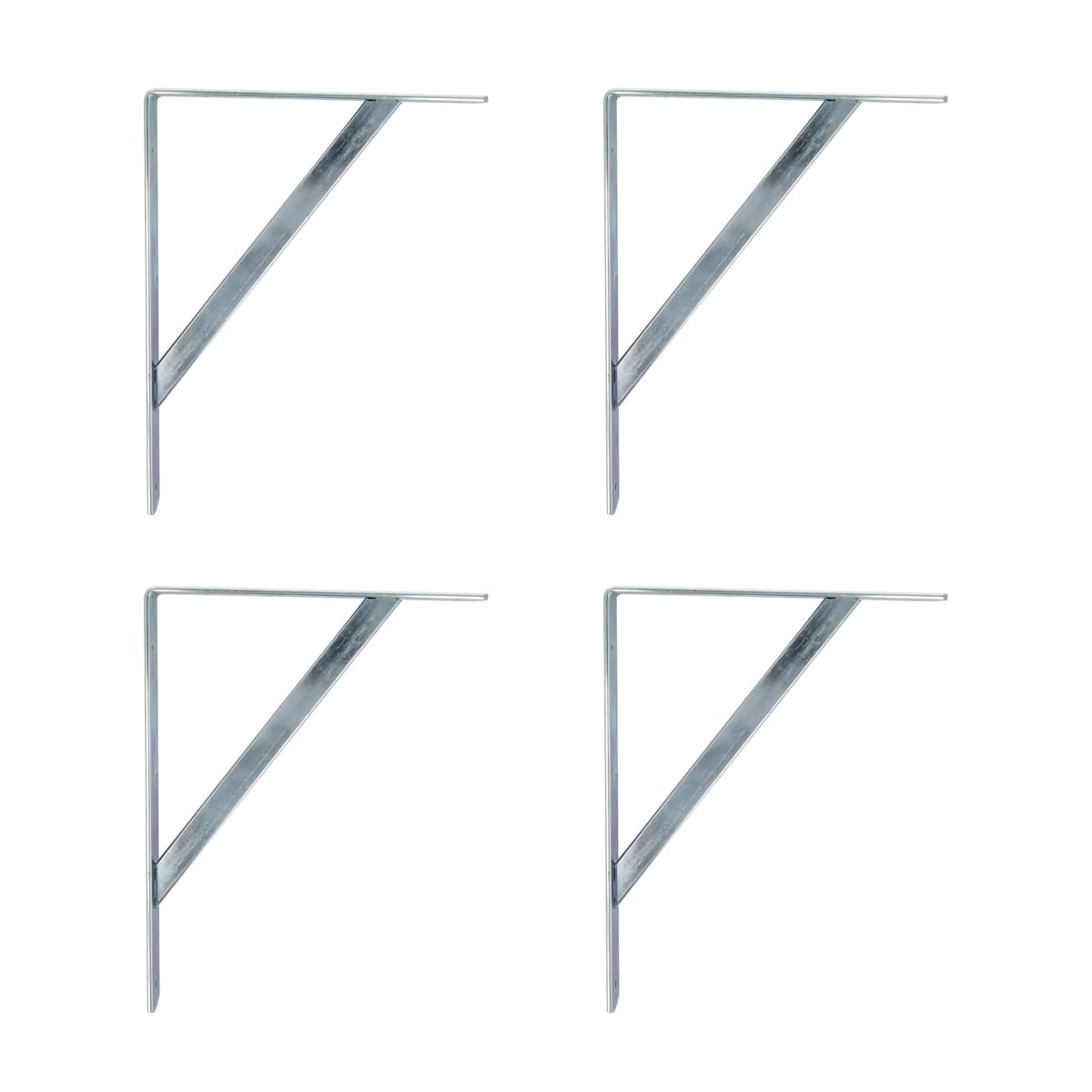 Amig Silver Pack Of 4 Shelf Brackets Color Bracket For Shelves 500 X 325 Mm, Heavy-Duty Steel: Up To 185 Kg
