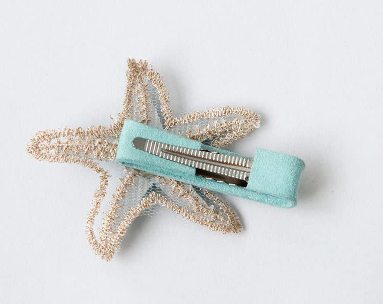 Vista 4 de Pinza para el pelo de cola de sirena, horquilla de cola de pez, conchas de mar, pinzas de sirena BBG31 (estrella de mar)