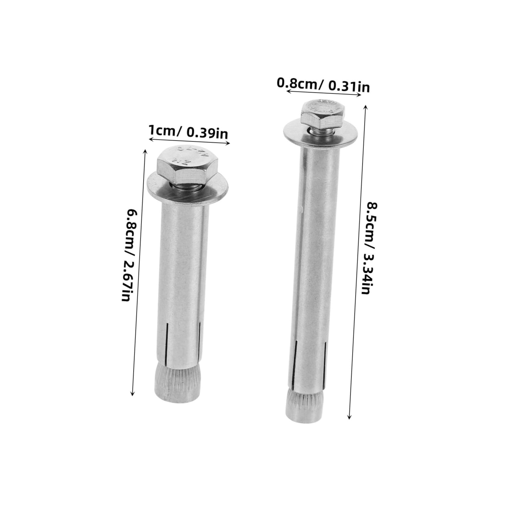 HOLIDYOYO Reusable Heavy Duty Expansion Bolts 20 Pcs Set M6x80mm M8x60mm Stainless Steel Expansion Screws for Drywall