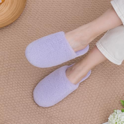 Women's Fuzzy Slip-On Memory Foam House Slippers, Warm Cozy Lightweight Comfy Slippers for Women, Indoor House Shoes2