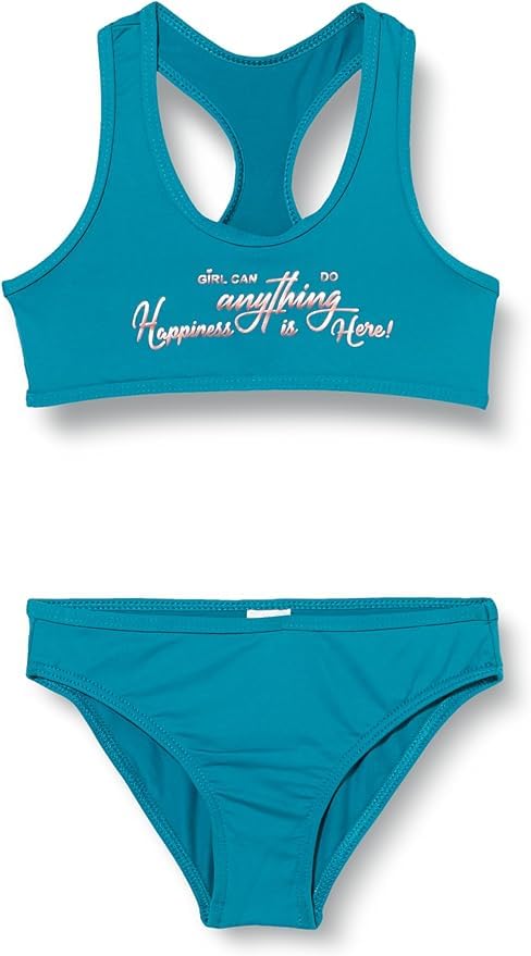Maillot de bain deux pièces fille Uni Écriture Haute Pression X9054