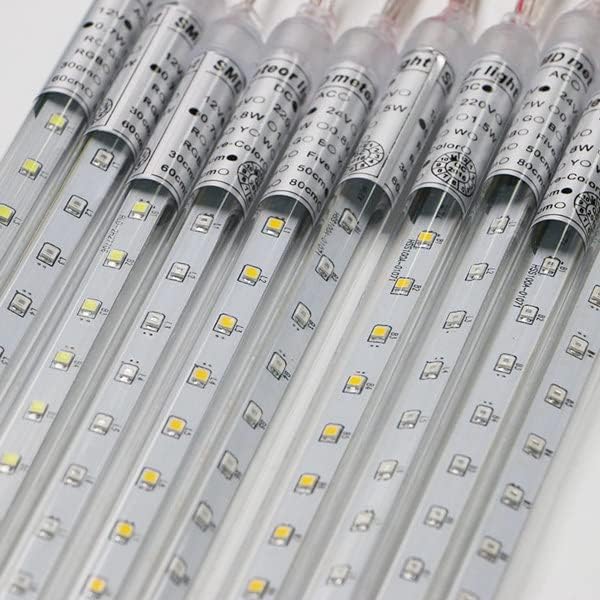 Meteors Shower Lights,50cm 10 Tubes 480 Waterproof LEDs Raindrop Meteor Lights for Christmas Outdoor Wedding Holiday Party New Year Patio Garden Decorations (White)