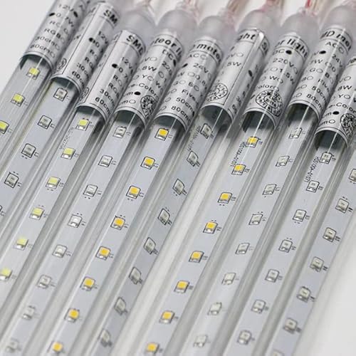 Meteors Shower Lights,50cm 10 Tubes 480 Waterproof LEDs Raindrop Meteor Lights for Christmas Outdoor Wedding Holiday Party New Year Patio Garden Decorations (White)